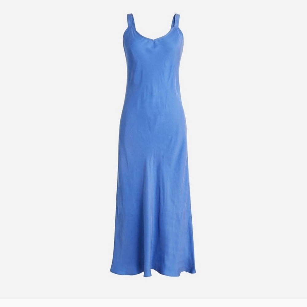Gwyneth V-neck slip dress in cupro blend Size 8